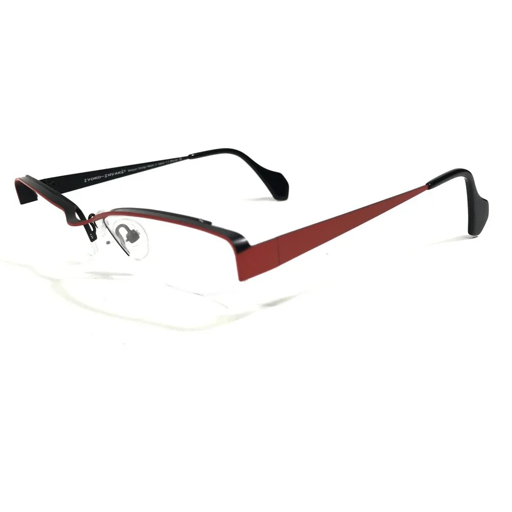Iyoko-Inyake Eyeglasses Frames IY574 Col.132 Black Red Rectangular 51-19-140
